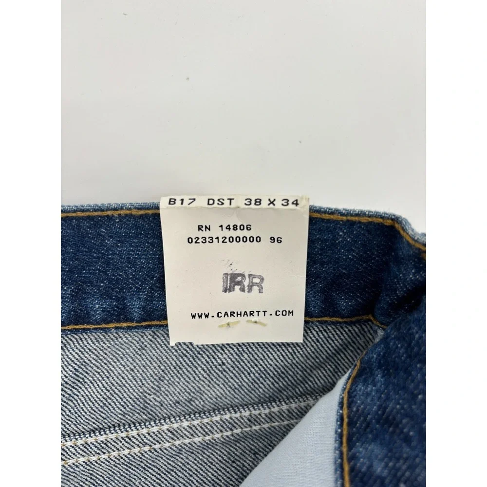 Carhartt Tapered Jeans Mens Blue Denim Relaxed Fit B17DST 37x34 NWT